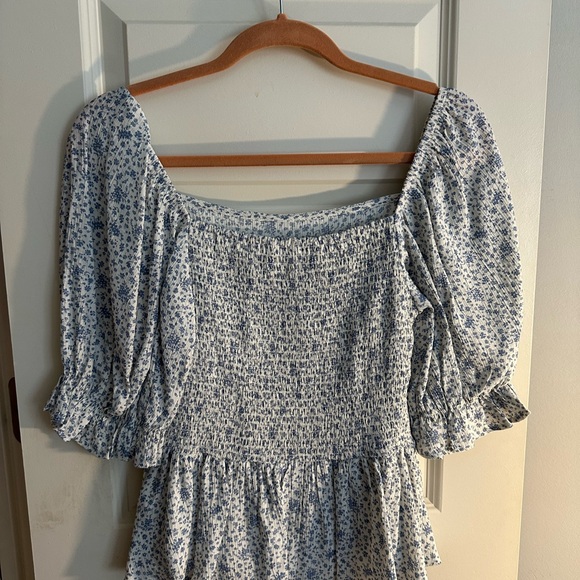 Floral Puff Sleeve Peplum Top - Picture 2 of 4